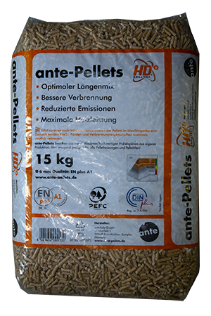 ANTE Pellets HD plus - Längenoptimiert DINplus & ENplus A1 1 Sack mit 15 kg - zum Schließen ins Bild klicken